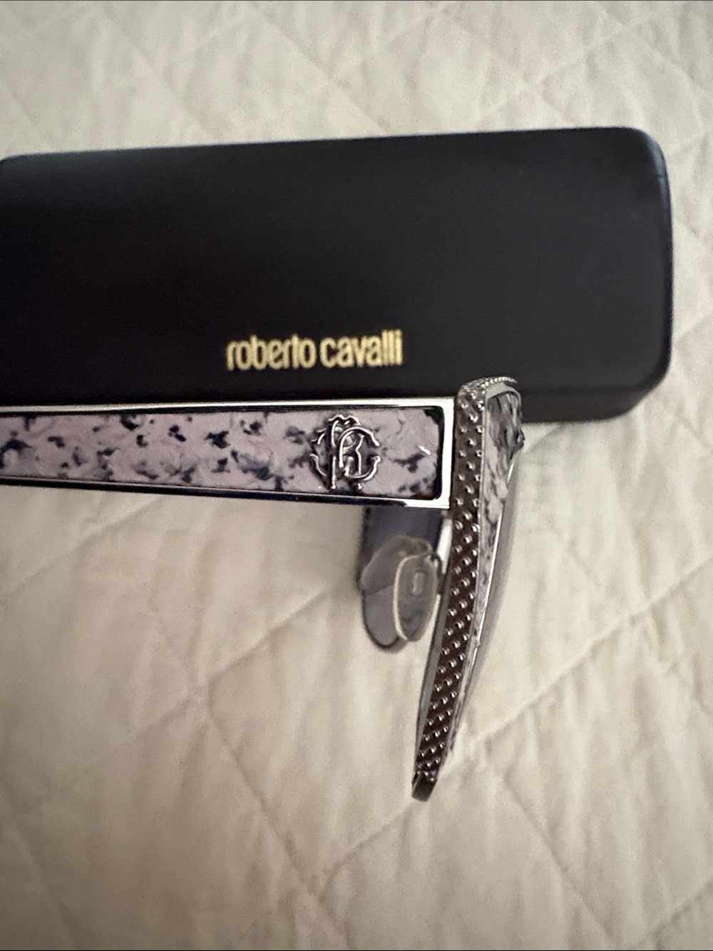 Women's Black and Silver Snake Patterned Sunglasses Roberto Cavalli!!!!!! EUC - Picture 5 of 6